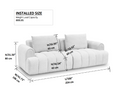 Modern Sectional Sofa, 4 Seater, Granular Fleece Velvet Upholstered Sofa Couch For Living Room Apartment Small Space, Beige Beige Polyester Wood Primary Living Space Medium Soft Cushion Back Modern Eucalyptus Foam Solid Wood 4 Seat