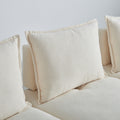 Mid Century Modern 3 Seater Sofa Couch For Living Room Modular Sectional Armless Sofa, Ultra Soft Chenille Fabric, Sturdy Frame, Comfortable And Stylish Furniture Beige Foam Chenille 2 Seat