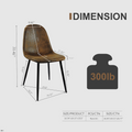 Scalable Mdf Modern Dining Table And Chair Set, Suitable For 2 6 People, White Dining Table And Modern Brown Round Dining Chair 4 Piece Set, Medieval Dining Table Set, Metal Base And Suede Chair Brown White Mdf