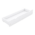 Wood Queen Size House Platform Bed With Guardrail And 2 Drawers, White Box Spring Not Required Queen White Wood Bedroom Bed Frame Solid Wood Mdf