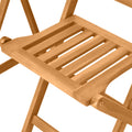 Outsunny 3 Piece Acacia Wood Bistro Set, Folding Patio Furniture With 2 Folding Chairs And Round Coffee Table, Teak, Slatted Finish, For Backyard, Balcony, Deck, Natural Natural Acacia Wood