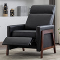 Set Of Two Wood Framed Pu Leather Recliner Chair Adjustable Home Theater Seating With Thick Seat Cushion And Backrest Modern Living Room Recliners, Black Black Pu Pu