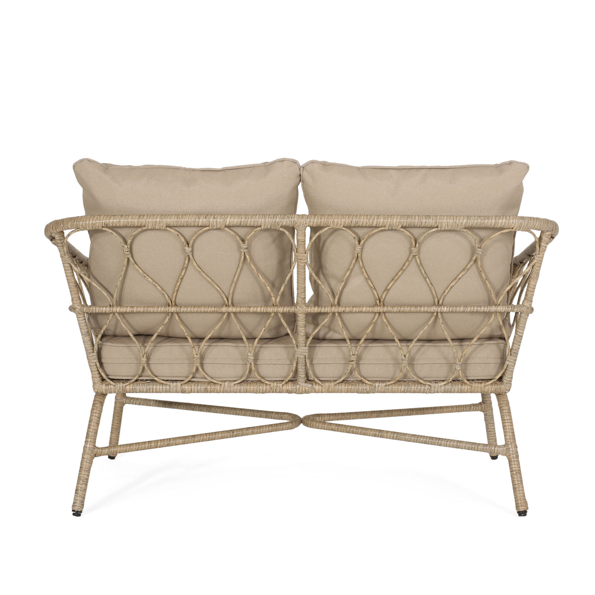 Bruce Seat Brown Pe Rattan Iron Waterproof Fabric
