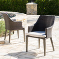 Hillhurst Chair Brown Mp2 Set Of 2 Brown Rattan Waterproof Fabric Metal