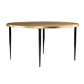 Judmont Round Cocktail Table W Embossed Top Black Iron