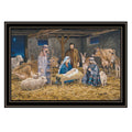 The Greatest Gift Of All The Birth Of Christ Black Framed Wall Art For Living Room, Nativity Wall Art Print For Home Decor, Bedroom Wall Art By Bonnie Mohr Multicolor Wood Paper