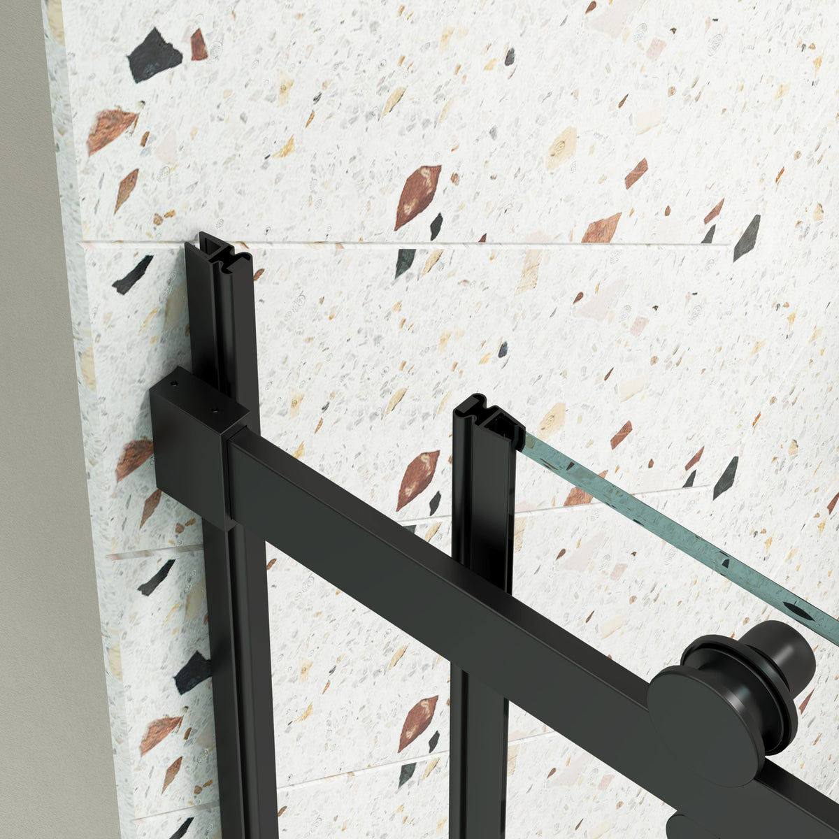 Bathtub Shower Door, Sliding Door, With 5 16" Tempered Glass And Matted Black Finish 6058 Matte Black Aluminium Alloy