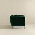 Addison Lounge Chair Dark Green Velvet Brown,Dark Green Brown Velvet Wood Tufted Back Mid Century Modern Foam Solid Wood,Velvet