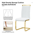 Table And Chair Set, The Table Is Equipped With A Marble Patterned Mdf Tabletop And Gold Table Legs.The Chair Is Equipped With Pu Synthetic Leather High Back Cushion And Gold Coated Metal Legs. Gold White Seats 4 Mdf Metal