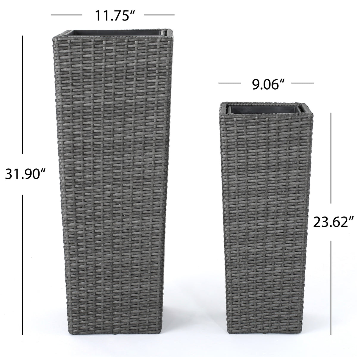 Rattan Flower Pot Grey Grey Rattan