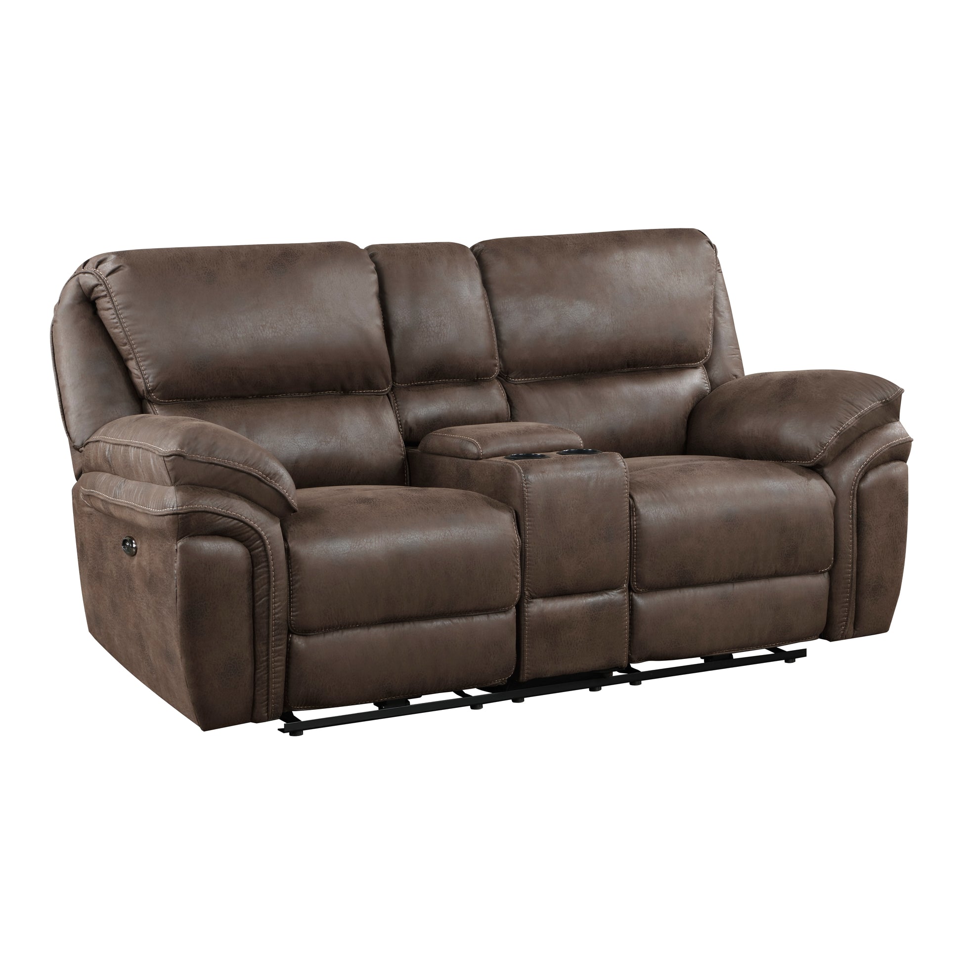 Plush Modern Living Room Sofa Set 3Pc Power Reclining Sofa Loveseat Chair Brown Microfiber Upholstery Usb Port Solid Wood Frame Furniture Brown Microfiber Wood Primary Living Space Modern Plywood,Solid Wood 6 Seat