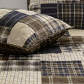 3 Piece Reversible Printed Quilt Set Black Brown Full Queen Black Brown Microfiber