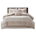 7 Piece Chenille Jacquard Comforter Set Taupe Queen Queen Multicolor Polyester