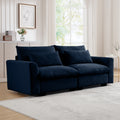 Modern Sofa 2 Seater Corduroy Fabric Sofa With Armrests For Apartment Living Room, Bule Blue Corduroy 2 Seat