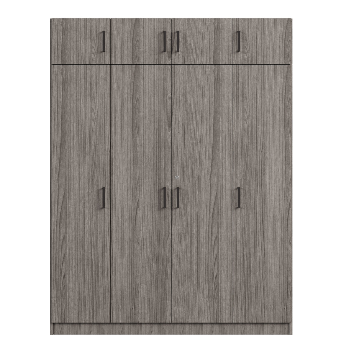 4 Door Wardrobe With 1 Drawer And Top Cabinetgray Gray Gray Bedroom Contemporary Particle Board