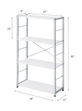Tennos White & Chrome Finish Bookshelf White Metal,Synthetic Wood