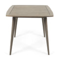 Outdoor Square Acacia Wood Table With Straight Legs, Gray Grey Acacia Wood