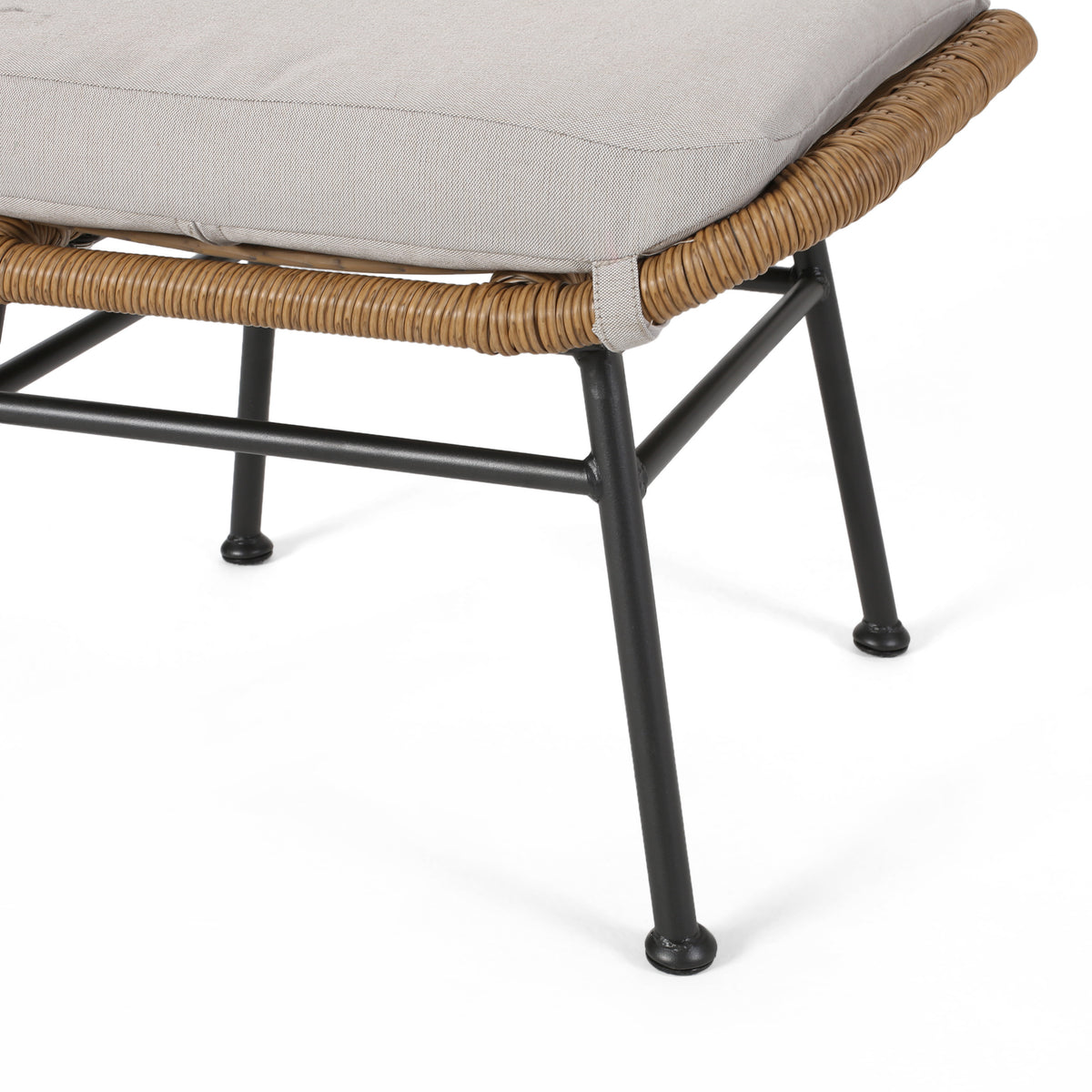Montana Ottoman Beige Brown Iron Plastic