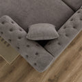 135.5 Inch Modern Style Chenille Three Piece Sofa, Pull Point Design U Shaped Sofa Two Chaise Longue Seats, Two Pillows And Wooden Feet, Suitable For Living Room, Bedroom, Lounge And Projection Room