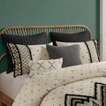 3 Piece Cotton And Flax Linen Blend Comforter Set Natural Full Queen Queen White Black Cotton