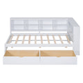 Wooden Twin Size Daybed With 2 Drawers, Daybed With Storage Shelf And Usb Charging Ports,White Twin White Wood