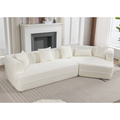 And Upgraded Extended Edition Modular Sofamodern Minimalist Style Sofa, Upholsteredfree Combination, Round Fiber Fabric, Anti Wrinkle Fabric,Dimension Exten, Creamy White Creamy White Polyester Primary Living Space Medium Soft Tight Back Modern Flared