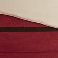 7 Pc Pieced Faux Suede Comforter Set Red King King Red Polyester