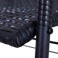 Outsunny Patio 2 Person Wicker Glider Bench Rocking Chair, Outdoor All Hand Woven Pe Rattan Loveseat W Ergonomic Design Rocking System For Patio, Garden, Porch, Lawn, Black Black Steel