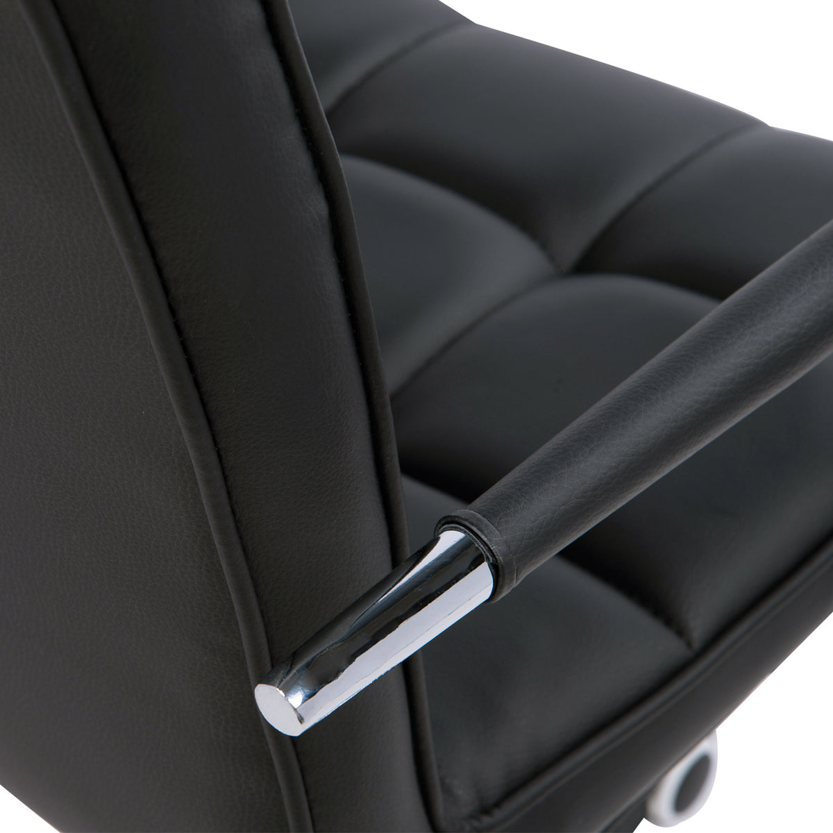 Homcom Home Office Chair, Modern Computer Desk Chair, Task Chair With Upholstered Pu Leather, Adjustable Height, Swivel Wheels, Black Black Faux Leather