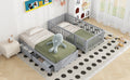 Twin Size Wood Daybed With Fence Guardrails And 2 Drawers, Split Into Independent Floor Bed & Daybed, Gray Old Sku :Lp000881Aae Twin Gray Solid Wood Mdf