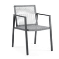 Outdoor Dining Set, Dining Chair Set Of 6 Aluminum Dining Table, Gray Black Black Grey Aluminum