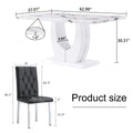 Table And Chair Set, Modern Minimalist White Marble Textured Rectangular Dining Table. Suitable For Restaurants And Living Rooms. Soft Cushion Seats.F 1280 White Mdf