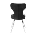 Ultra Modern Dining Furniture Set Of 2 Side Chairs Black Velvet Upholstery Chrome Finish Metal Legs Black,Chrome Dining Room Ultra Modern Side Chair Set Of 2 Metal