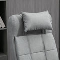 Vinsetto Executive Linen Feel Fabric Office Chair High Back Swivel Task Chair With Adjustable Height Upholstered Retractable Footrest, Headrest And Padded Armrest, Light Grey Grey Polyvinyl Chloride