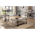 Industrial Style 1Pc Sofa Table Natural Tone Slat Design Console Table Open Bottom Shelf Living Room Furniture Black Natural Primary Living Space Classic,Industrial,Modern,Transitional Console Tables Rectangular Steel