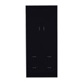 Taly 2 Doors 2 Drawers Armoire Black Black Bedroom Modern Particle Board