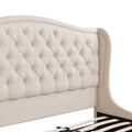 Coverley Tufted Shelter Platform Bed, King, Sky Neutral Beige Polyester Box Spring Not Required King Beige Wood Foam Polyester Polyester