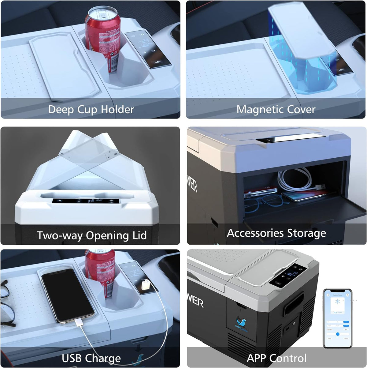 V28 Portable Refrigerator, 29Qt Car Freezer With App Control,12V,45W Low Noice Cooler For Rv, Boat White Plastic