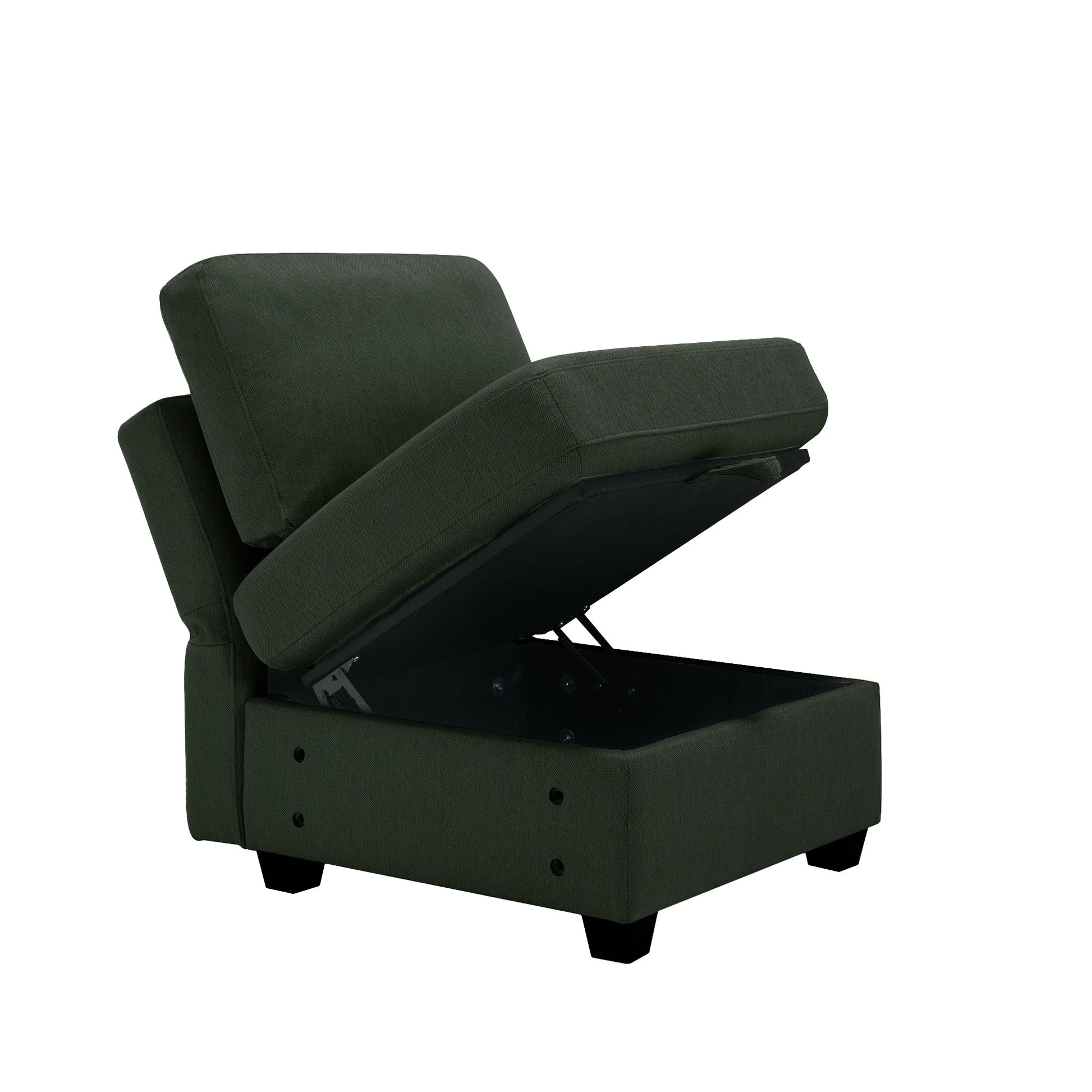 Reversible Sectional Sofa Modern Modular Sectional Couch With Chaise U Shaped Corner Sectional 5 Seater Modular Sofa With Storage Seats, Adjustable Arms And Backs Green Green Polyester 3 Seat