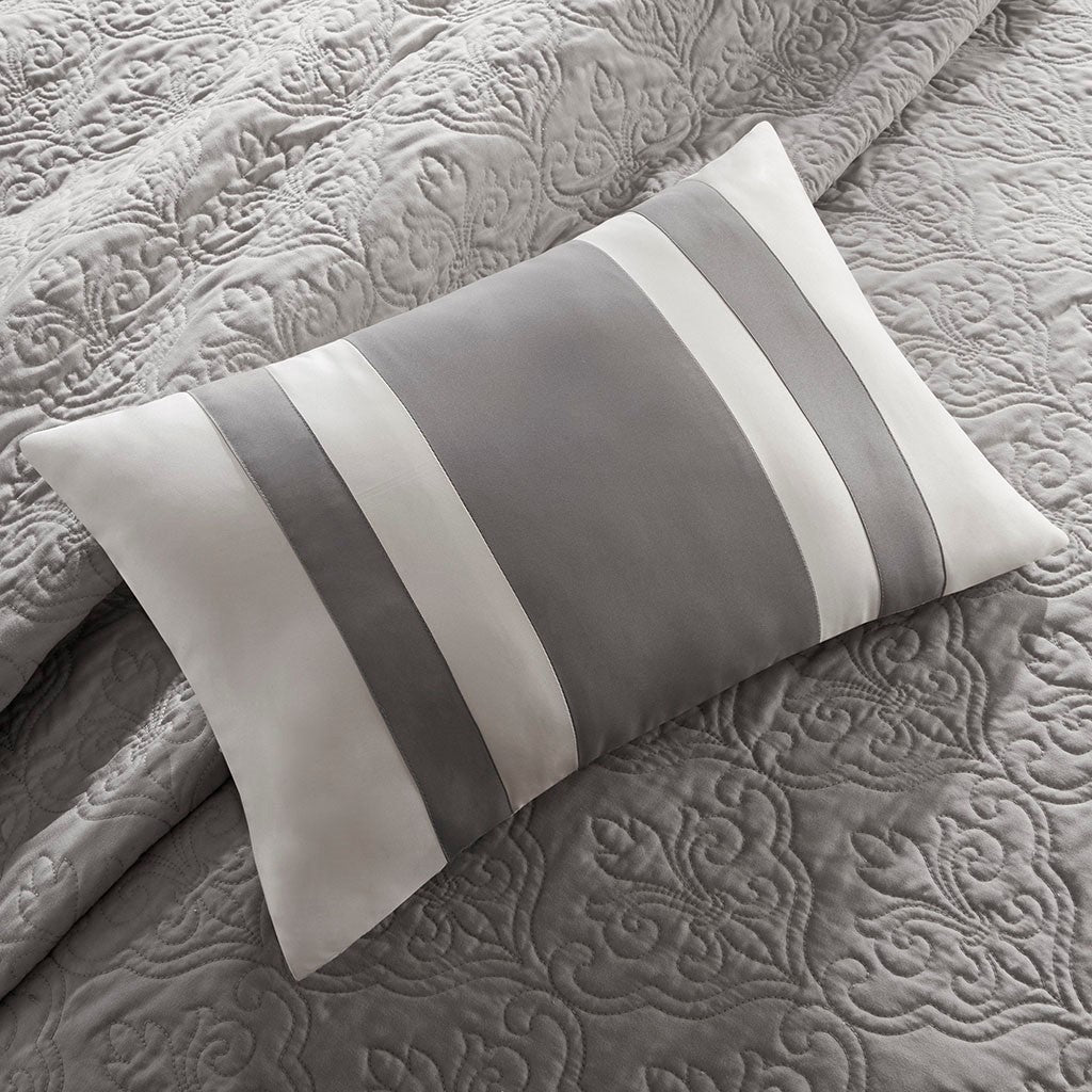 7 Piece Quilt Set With Euro Shams And Throw Pillows Black King Cal King King Black Cotton