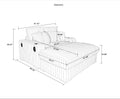 61.42Inch Square Arm Loveseat With Ottoman, 2Pcs Back Cushions And 4Pcs Toss Pillows, Cupholder,Bluetooth Speaker,Wireless Charger,Usb Ports For Living Room And Bedroom,Light Grey Light Grey Polyester Wood Primary Living Space Soft Loose Back Modern Pine
