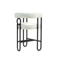 Coolmore Bar Stools Set Of 2, Modern Bar Stool With Back, Black Metal Frames, Upholstered Bar Stools For Kitchen Island, Pub, Club Beige Chenille Beige Dining Room Foam Chenille