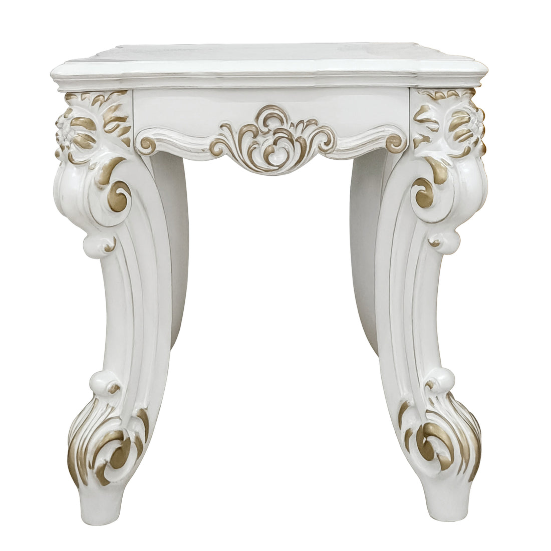 Antique Pearl Square End Table White Primary Living Space Poplar Rectangular Wood
