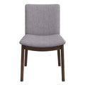Laura Mid Century Modern Solid Wood Dining Chair Set Of 2 Grey Linen