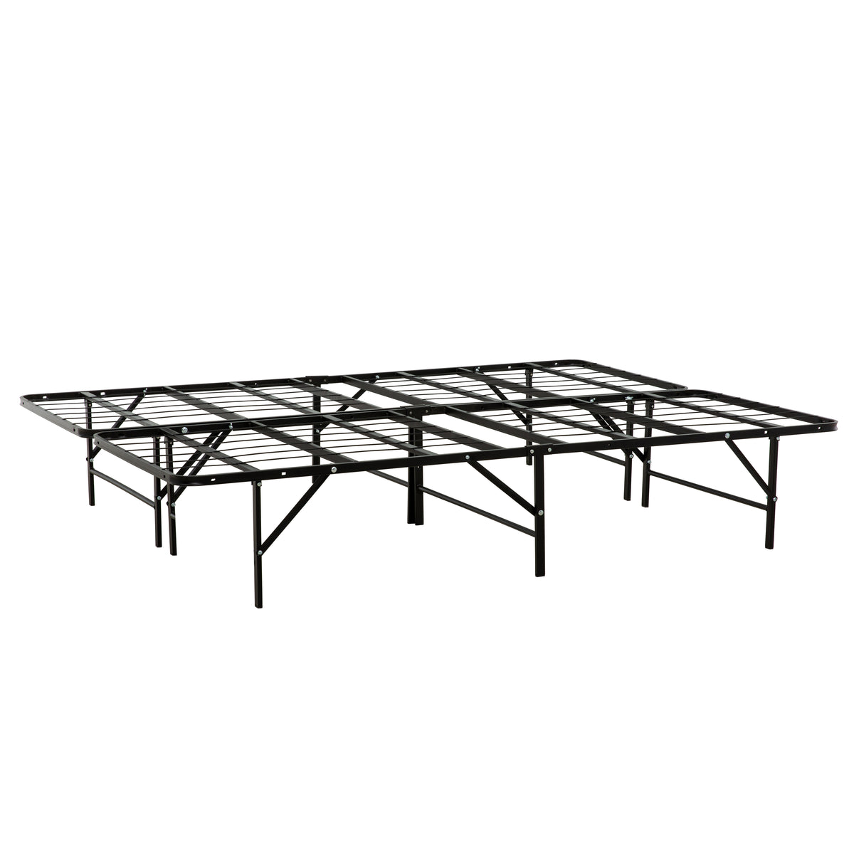 Metal Mattress Foundation Bed Frame, Cal King Size Bed Base, Bedroom Furniture, Black Box Spring Not Required California King Black Bedroom Modern Bed Frame Steel