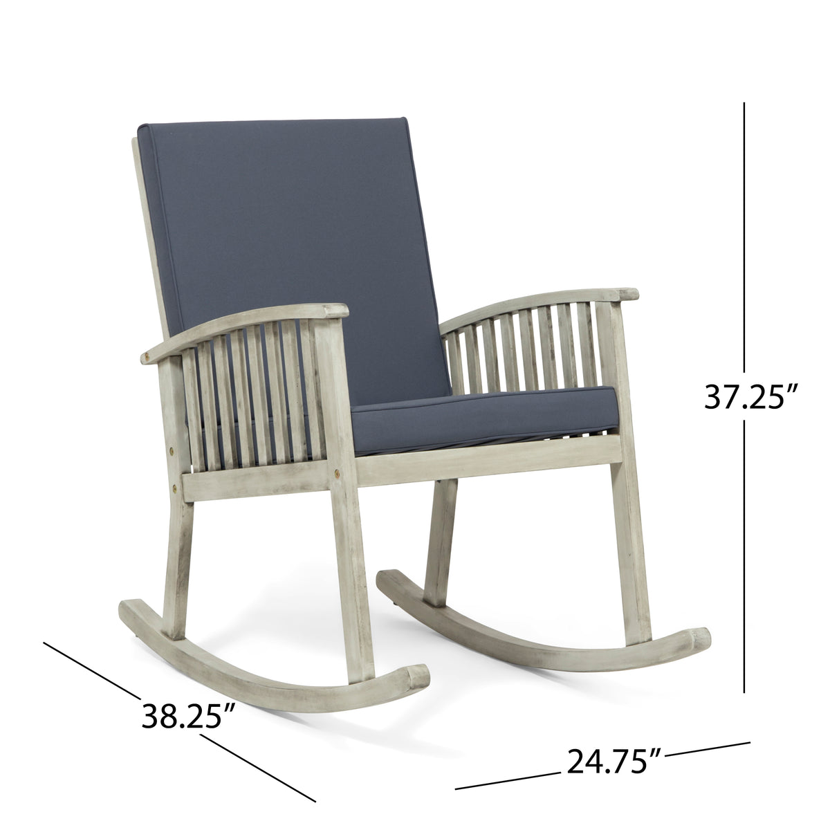 Casa Acacia Rocking Chair Grey Acacia Wood