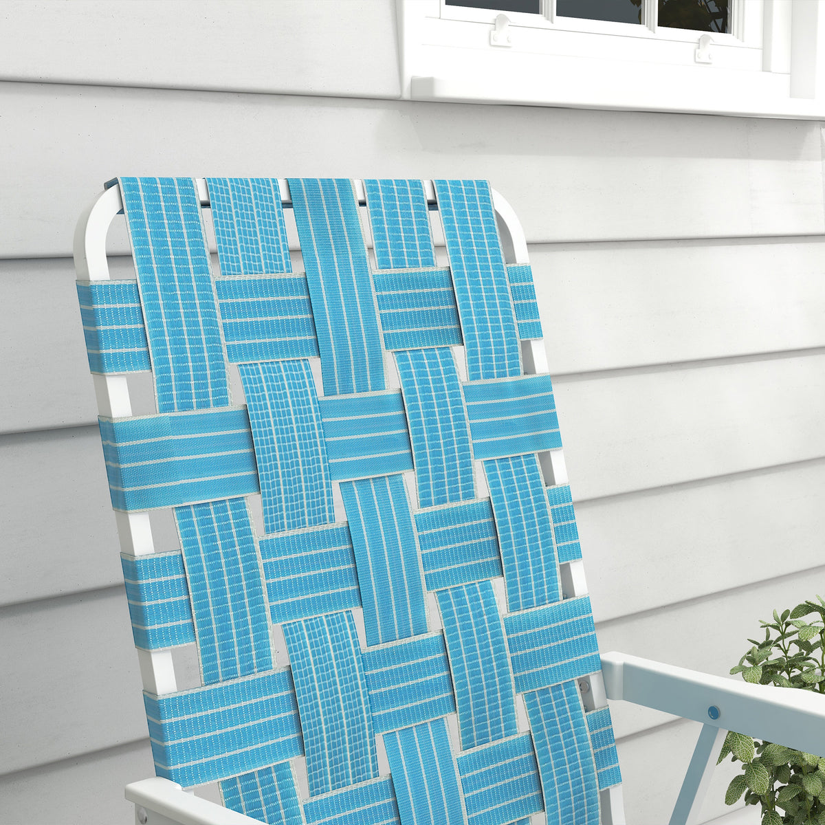 Outsunny Set Of 2 Patio Folding Chairs, Classic Outdoor Camping Chairs, Portable Lawn Chairs For Camping, Garden, Pool, Beach, Backyard W Armrests, Blue Blue Steel