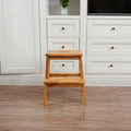 Acacia Wood Two Steps Stool Small Size Rectangle Acacia Wood Light Brown Primary Living Space American Design Acacia Wood