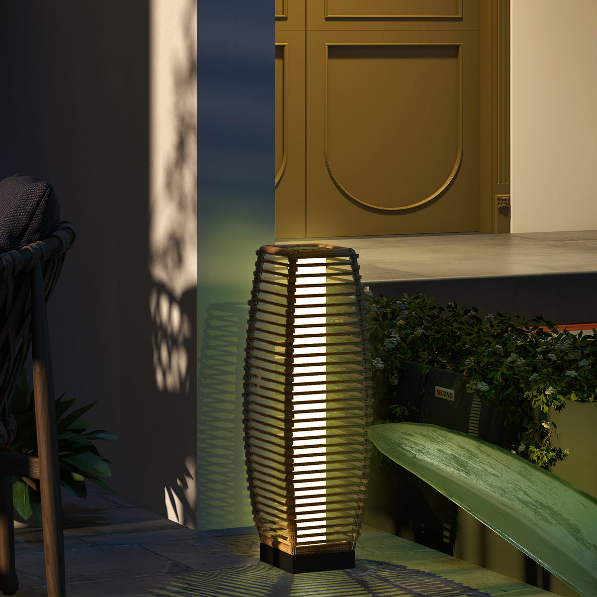 Outsunny Solar Floor Lamp, Outdoor Rattan Garden Lantern Pathway Light & Decorative Driveway Lighting With Auto On Off Led Lights For Porch, Yard, Lawn, Courtyard, Deck, Sand Brown Steel