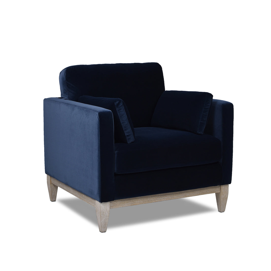 Knox 36" Modern Farmhouse Arm Chair, Dark Navy Blue Performance Velvet Dark Navy Foam Velvet